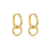 S925 Sterling Silver Cross Double Buckle Inlaid Zircon Earrings With Geometric Design And Electroplating Treatment