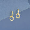 S925 Sterling Silver Cross Double Buckle Inlaid Zircon Earrings With Geometric Design And Electroplating Treatment