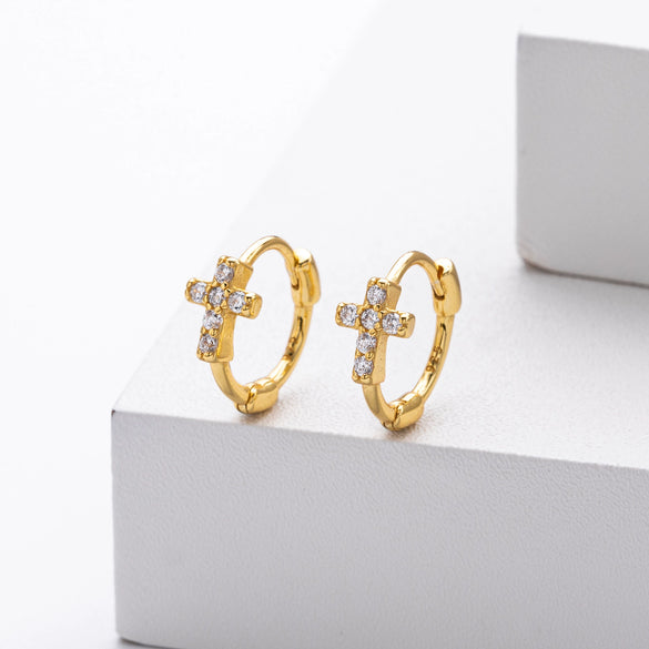 S925 Sterling Silver Cross Ear Buckle Earrings With Ushape Letters Numbers Text And Electroplating For Women