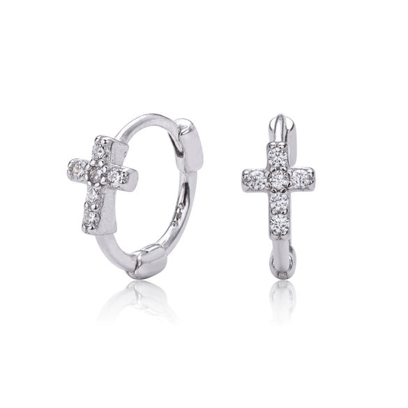 S925 Sterling Silver Cross Ear Buckle Earrings With Ushape Letters Numbers Text And Electroplating For Women