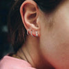 S925 Sterling Silver Cross Geometric Design Ear Clip Earrings With Zircon For Unisex