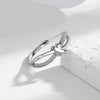 S925 Sterling Silver Cross Ring With Diamond Letters Numbers And Text Pattern Fashion Trendy Unisex