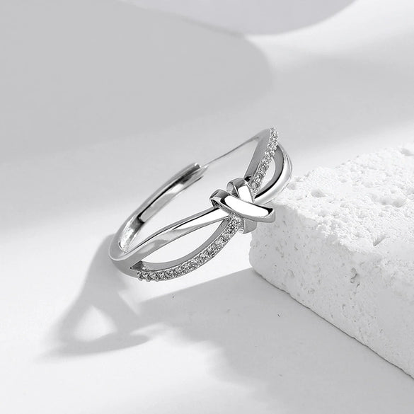 S925 Sterling Silver Cross Ring With Diamond Letters Numbers And Text Pattern Fashion Trendy Unisex