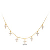 S925 Sterling Silver Cross Style Clavicle Chain With Inlaid Zircon For Women