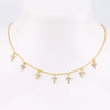 S925 Sterling Silver Cross Style Clavicle Chain With Inlaid Zircon For Women