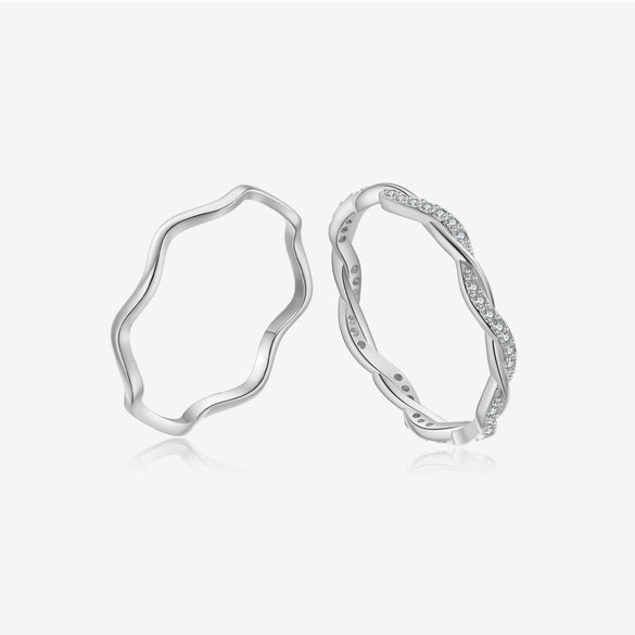 S925 Sterling Silver Crosswrapped Geometric Ring With Electroplating Platinum Or 18K Gold For Women And Unisex