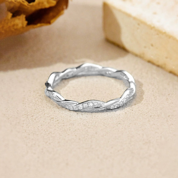 S925 Sterling Silver Crosswrapped Geometric Ring With Electroplating Platinum Or 18K Gold For Women And Unisex