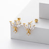 S925 Sterling Silver Crown Zirconium Electroplated Fashionable Women's Earrings
