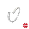 S925 Sterling Silver Curved Petal Single Row Diamondencrusted Luxury Stacked Open Ring With Real Gold Electroplating And Geometric Design For Women