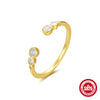S925 Sterling Silver Curved Petal Single Row Diamondencrusted Luxury Stacked Open Ring With Real Gold Electroplating And Geometric Design For Women