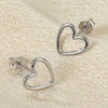 S925 Sterling Silver Cut Out Heart Geometric Electroplated Women's Earrings