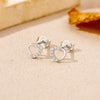 S925 Sterling Silver Cut Out Heart Zircon Earrings For Women With Electroplated Design In Forest Style