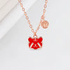 S925 Sterling Silver Cute Tiger Pendant Necklace With Temperature Discoloration Geometric Zodiac Style For Women