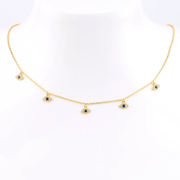 S925 Sterling Silver Demon's Eye Inlaid Zircon Necklace For Women