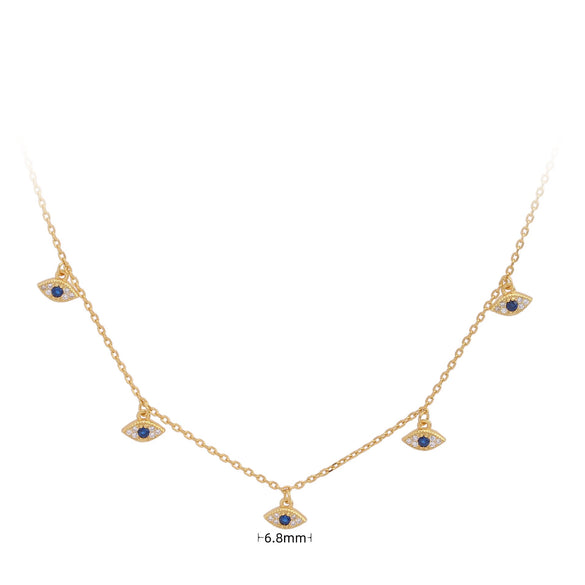S925 Sterling Silver Demon's Eye Inlaid Zircon Necklace For Women