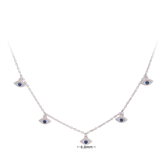 S925 Sterling Silver Demon's Eye Inlaid Zircon Necklace For Women