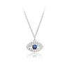 S925 Sterling Silver Devil's Eye Pendant Inlaid Zircon Necklace For Women