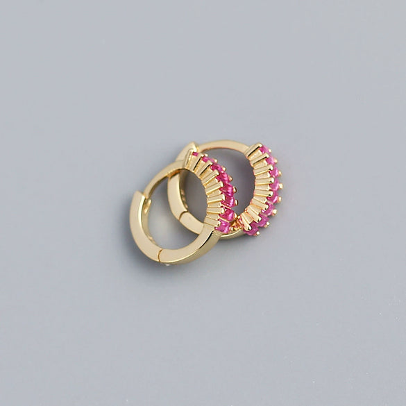 S925 Sterling Silver Diamond Inlaid Square Zircon Earrings Unisex Geometry Style