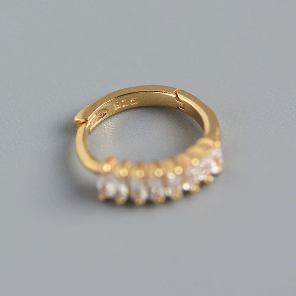 S925 Sterling Silver Diamond Inlaid Square Zircon Earrings Unisex Geometry Style