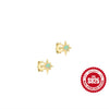S925 Sterling Silver Distinctive Octagon Earrings With Inlaid Zircon And Geometric Pattern For Women