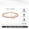 S925 Sterling Silver Double Chain Geometric Pattern Flash O Chain Anklet For Women With Gold Beads And Purple Mica