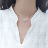 S925 Sterling Silver Double Gourd Necklace For Women Hollow Gem Inlaid Pendant Cross Chain Clavicle Jewelry