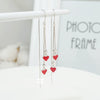 S925 Sterling Silver Double Heart Drop Earrings For Women Elegant Long Tassel Red Heart Dangle Earrings