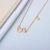 S925 Sterling Silver Double Heart Necklace For Women Electroplated Cross Chain Clavicle Pendant Light Luxury Minimalist Jewelry