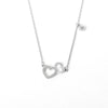 S925 Sterling Silver Double Heart Necklace For Women Electroplated Cross Chain Clavicle Pendant Light Luxury Minimalist Jewelry