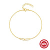 S925 Sterling Silver Double Ring Pclip Bracelet With Geometric Design Electroplated And Real Gold Plated For Women