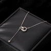 S925 Sterling Silver Double Ring Pendant Necklace For Women Light Luxury Geometric Cross Chain Elegant Minimalist Jewelry