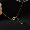 S925 Sterling Silver Double Ring Pendant Necklace For Women Light Luxury Geometric Cross Chain Elegant Minimalist Jewelry