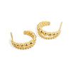 S925 Sterling Silver Double Row Round Bead Circle Stud Earrings For Female
