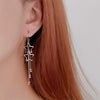 S925 Sterling Silver Double Star Tassel Drop Earrings For Women Light Luxury Fashion Long Dangle Earrings