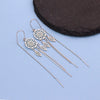 S925 Sterling Silver Dream Catcher Leaf Tassel Ear Chain Drop Earrings For Women Elegant Fashion Jewelry