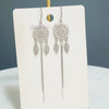 S925 Sterling Silver Dream Catcher Leaf Tassel Ear Chain Drop Earrings For Women Elegant Fashion Jewelry
