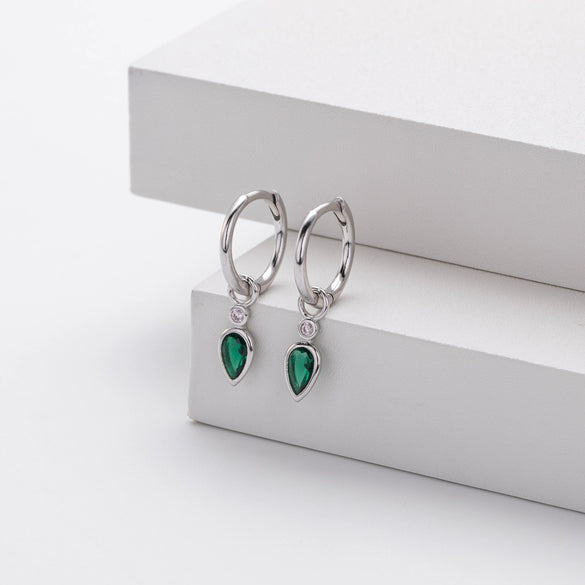 S925 Sterling Silver Drop Shape Geometric Women's Earrings