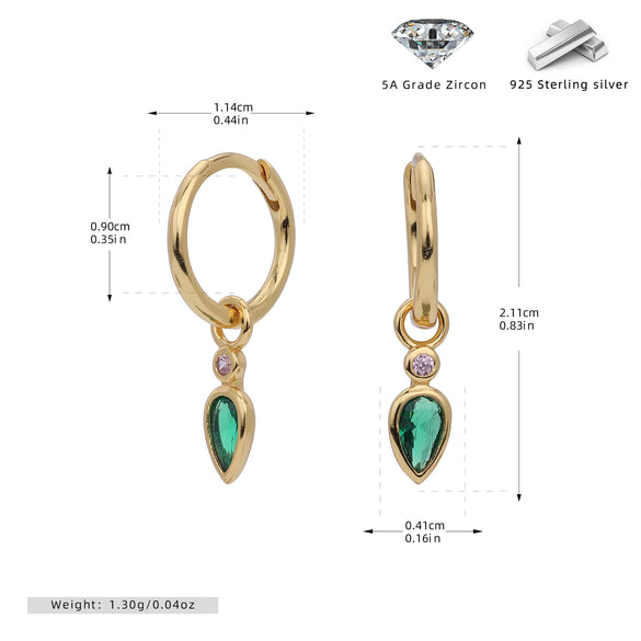 S925 Sterling Silver Drop Shape Geometric Women's Earrings