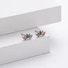 S925 Sterling Silver Drop Shape Inlaid Zircon Earrings Simple Light Luxury Style
