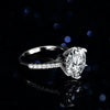 S925 Sterling Silver Drop Shape Women's Classic Sixclaw Moissanite Ring