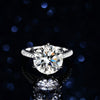 S925 Sterling Silver Drop Shape Women's Classic Sixclaw Moissanite Ring