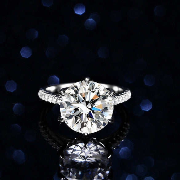 S925 Sterling Silver Drop Shape Women's Classic Sixclaw Moissanite Ring