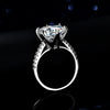 S925 Sterling Silver Drop Shape Women's Classic Sixclaw Moissanite Ring