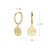 S925 Sterling Silver Ear Buckle Round Hollow Relief Tree Of Life And Flowers Antique Style Electroplated Women's Earrings