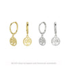 S925 Sterling Silver Ear Buckle Round Hollow Relief Tree Of Life And Flowers Antique Style Electroplated Women's Earrings