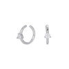 S925 Sterling Silver Earrings Cshaped Ushape Heartshaped With Hanging Rings Micropaved Zircon Electroplated Women's