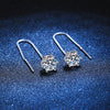 S925 Sterling Silver Earrings Plated With Pt950 Moissanite Simple Classic Sixclaw Design Crown Pattern For Women