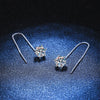 S925 Sterling Silver Earrings Plated With Pt950 Moissanite Simple Classic Sixclaw Design Crown Pattern For Women