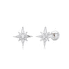 S925 Sterling Silver Eightpointed Star Inlaid With Zirconium Electroplated Piercing Earrings For Women