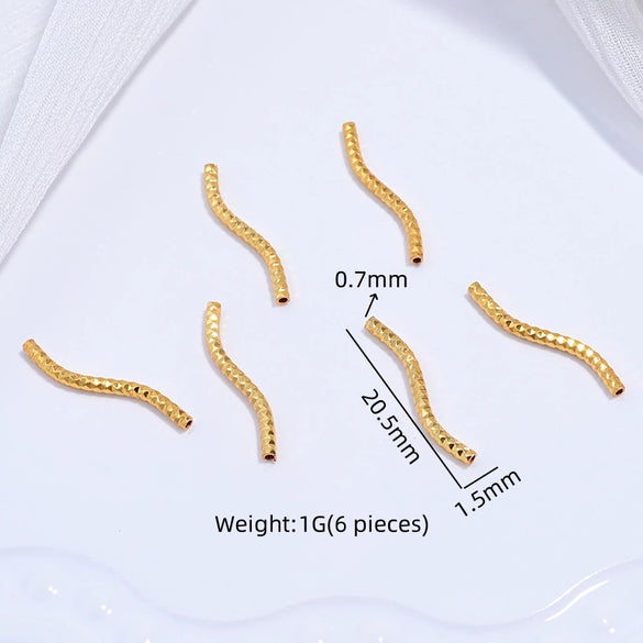 S925 Sterling Silver Elbow Pattern Diy Bracelet Necklace With Electroplating Curved And Straight Tube Sshaped Casing Star Design